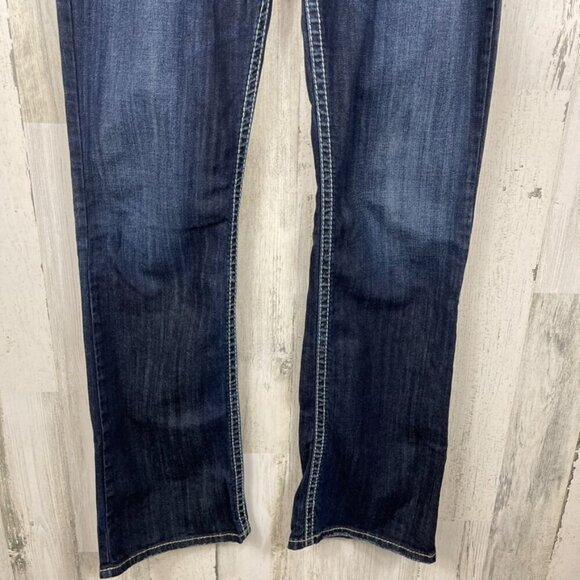 Silver Natsuki denim jeans bootcut dark wash fade size 30 western rodeo longer - Picture 3 of 13